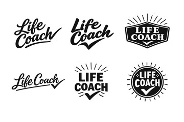 Obraz premium Collection of life coach logos with creative typography designs