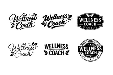 Obraz premium Creative wellness coach logo designs with nature inspired elements