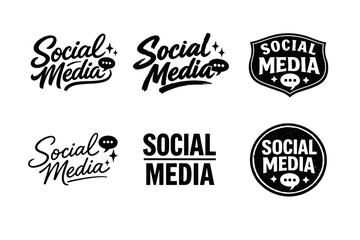 Fototapeta premium Variety of social media logos in modern black and white design