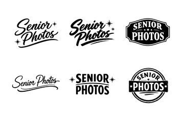 Obraz premium Classic senior photos logo designs with vintage and modern typography styles