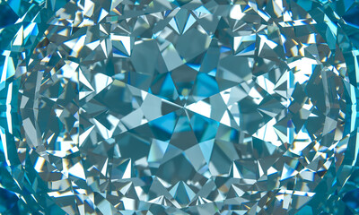 Blue diamond facets 3d abstract pattern