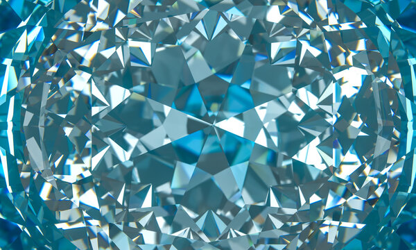 Blue diamond facets 3d abstract pattern