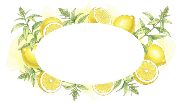 Lemon Fruit Circular Border Design.