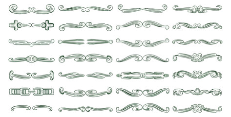 Obraz premium Ornamental design elements collection isolated on black background