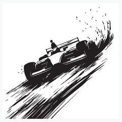 Naklejka premium racing car on the road