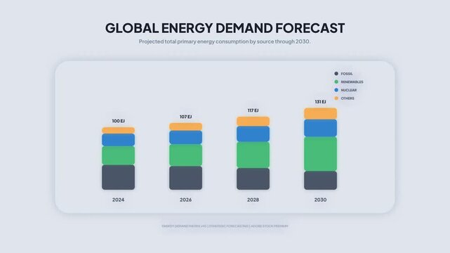Global Energy Demand Forecast Stacked Bar Chart Growth Projection 2030