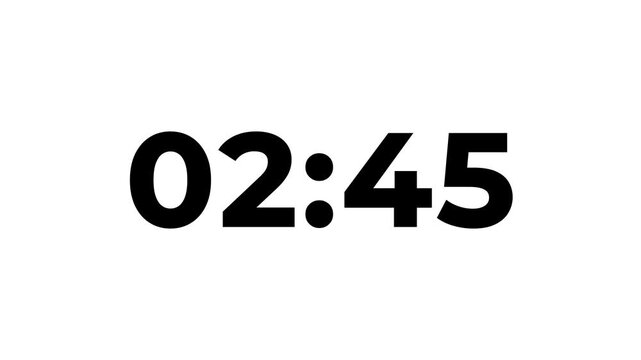 3 Minute countdown animation on black background. 3 minute timer on stopwatch. 3 minutes stylish timer countdown animated, three minutes timer with alpha channel 4k video