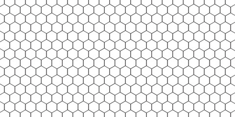 Fishing or soccer net. Repeated hexagon pattern. Black wired mesh texture isolated on white background. Metallic or fabric fence, cage or lattice structure. Vector graphic Illustration. © wahyu