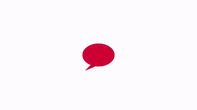 text message cloud conversation , text message shape animatoin on transparent background, chat bubble icon animation in 4k with alpha channel