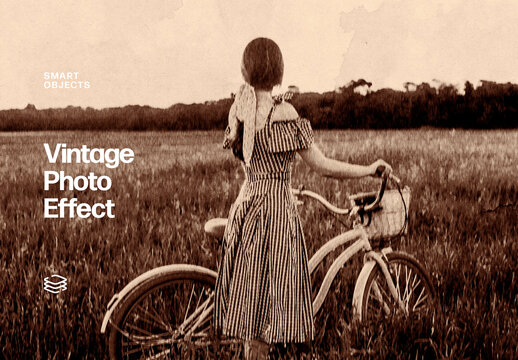 Vintage Paper Photo Effect Mockup