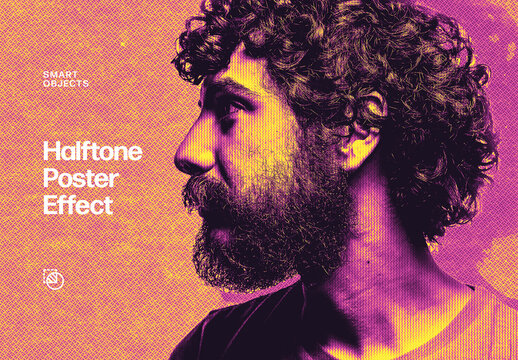 Grunge Halftone Effect Mockup