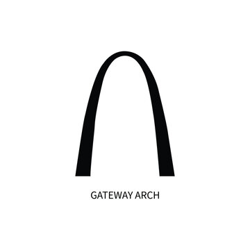Gateway Arch St Louis Missouri USA Landmark Silhouette Vector Illustration Isolated on White Background