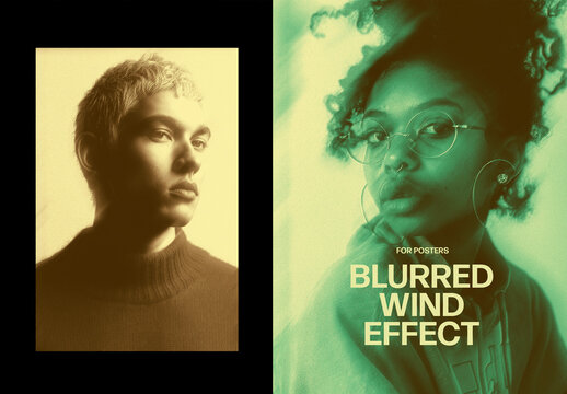 Blurred Wind Poster Effect Mockup