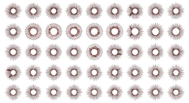 Abstract illustration of repeating circular forms on black background