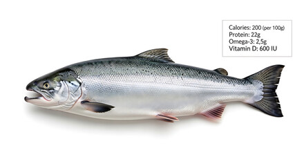 Obraz premium 3d fresh fish on white background