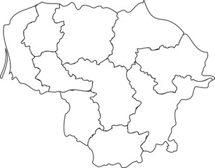 Obraz premium Outline map of Lithuania vector illustration 