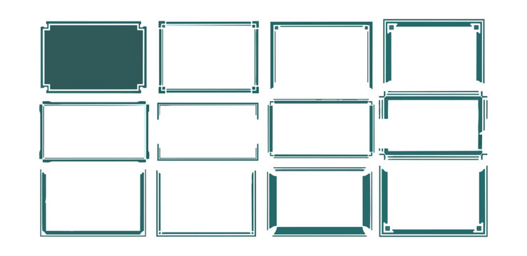 Abstract rectangular display grid composition dark background