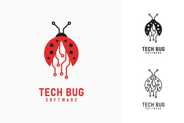 Fototapeta premium Tech bug logo symbol icon design