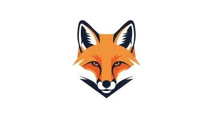 Obraz premium A stylized illustration of a fox's face with vibrant orange and black colors