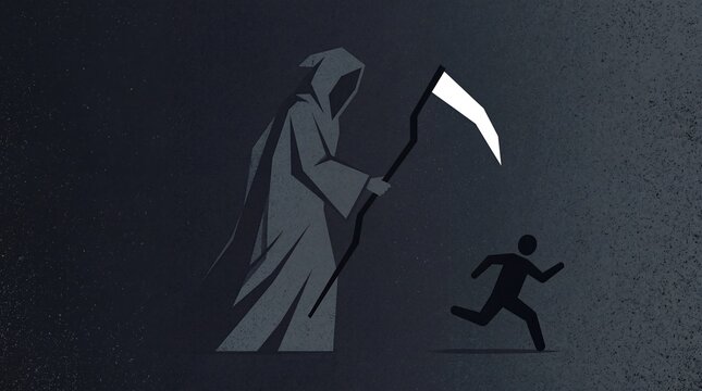 Abstract Grainy Art Representing Thanatophobia and the Fear of Death
