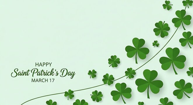 Celebrating saint patrick's day with green shamrock decorations on march 17th