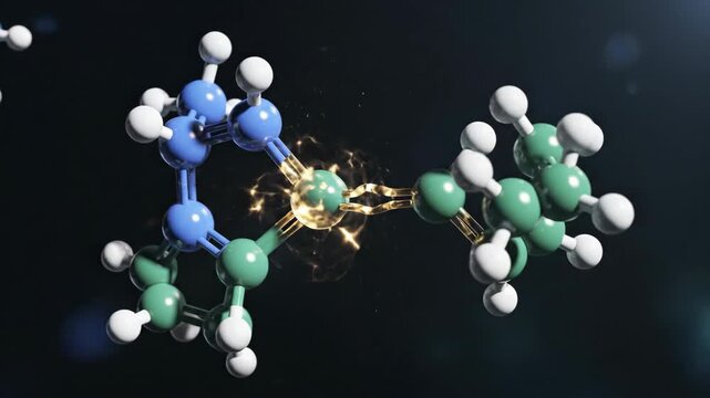 Molecular Structures Bond Break Apart Camera Orbits Around