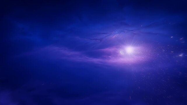 Mystical indigo night sky with bright shining star creating ethereal beauty