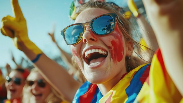 cheering fans at a sports event