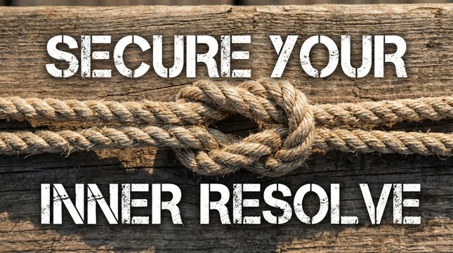 Rope Knot Tied Securely on Rustic Wood Surface