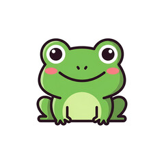 Fototapeta premium Cute Green Frog Cartoon. (5)
