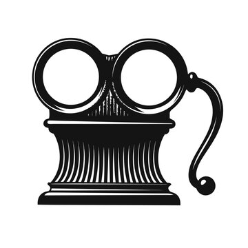 Victorian stereoscope viewer twin lenses silhouette