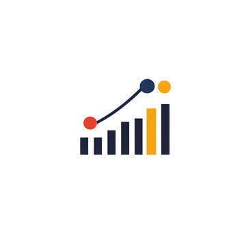 Ic&ocirc;ne de graphique &agrave; barres avec une courbe de croissance ascendante symbolisant le succ&egrave;s financier et l'analyse des donn&eacute;es commerciales.