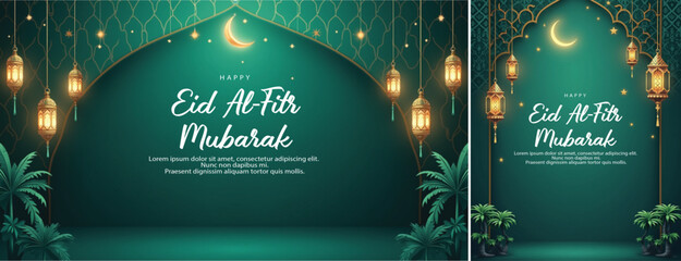 elegant Eid Al-Fitr celebration background, Eid Al Fitr background for banner & social media template  © Ftch.