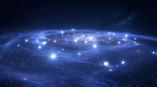 Spectacular cosmic vista showcasing a spiral galaxy in a field of stars