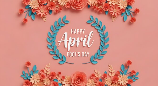 Happy april fools day floral design