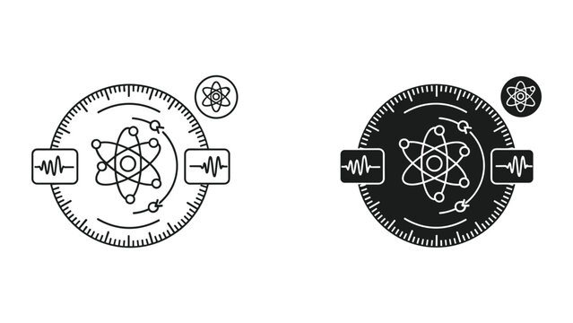 Atomic Structure and Waveform Data Science Icon Set