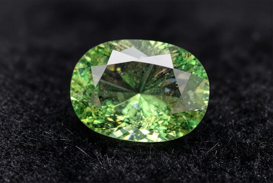 Investment Grade Russian Demantoid on Black Velvet