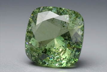 Fototapeta premium Professional Cushion Cut Moldavite Gemstone for Fine Jewelry Design