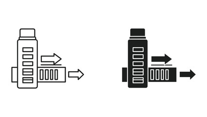 Fototapeta premium Vector Icons: Input and Output Process, Data Flow, Information Transfer, and Technology Concepts