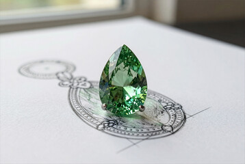 Green Paraiba Tourmaline on Jewelry Designer Blueprint