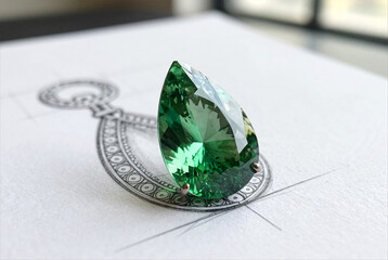 Green Paraiba Tourmaline on Jewelry Designer Blueprint