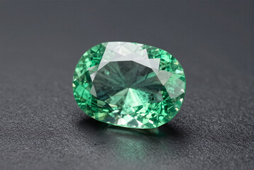 Fototapeta premium Electric Green Paraiba Tourmaline with Light Refraction Caustics