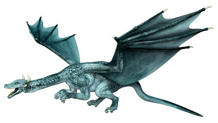 Fototapeta premium 3D Rendering Fairy Tale Dragon on White
