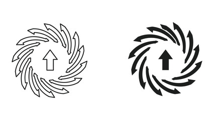 Fototapeta premium Circular Arrows and Upward Arrow Symbol