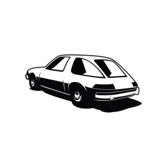 Naklejka premium American car logo from the side is perfect with silhouette vector design. Best for logos, badges, emblems and icons, sticker design. Available in eps 10.