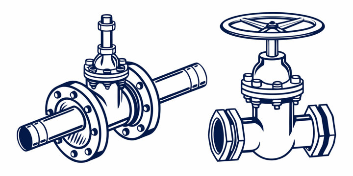 Two different types of industrial valves with distinct designs and functions