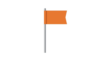 Obraz premium Orange flag on a pole waving.