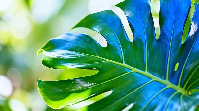 Closeup of a vibrant green leaf