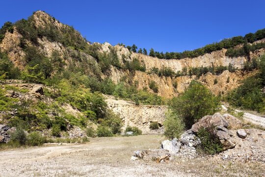Disused Vatter porphyry quarry, Dossenheim, Baden-W&uuml;rttemberg, Germany