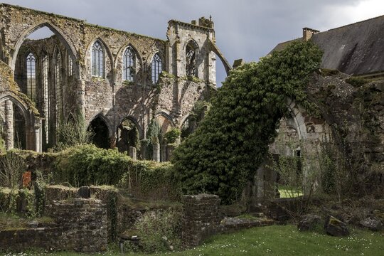 Ruins of the former abbey of Aulne, Abbay d'Aulne, near Thuin, province of Hainaut, Belgium